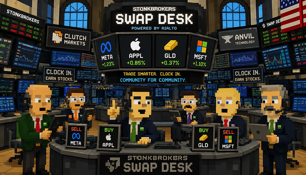 SWAPPING STOCKS: StonkBrokers Teams Up With Rialto To Bring Tokenized Stocks To The StonkBrokers Swap Desk!
