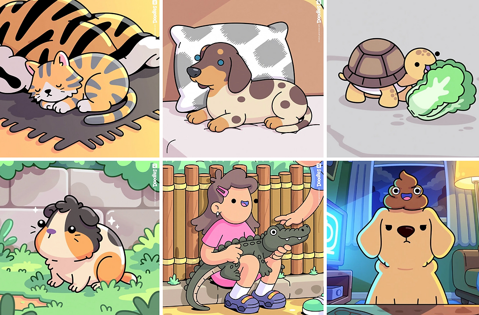 CARTOONY AND CUTE!: Web3 Celebrates National Pet Day By Turning Four Legged Frens Into Doodles