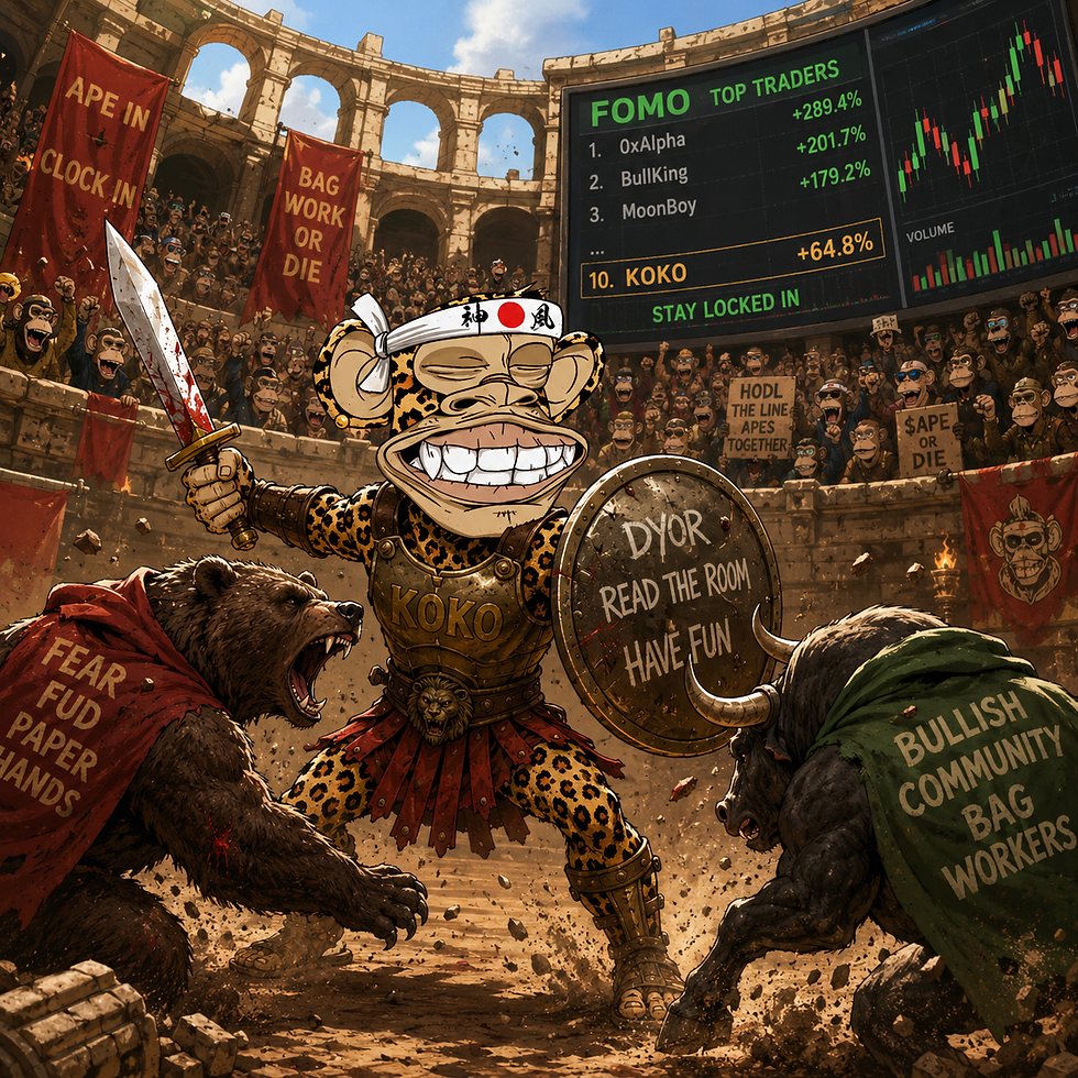 APE IN THE ARENA: BAYC Member Koko Climbs Into FOMO's Top 10 Traders Leaderboard After Catching Cate The Cat