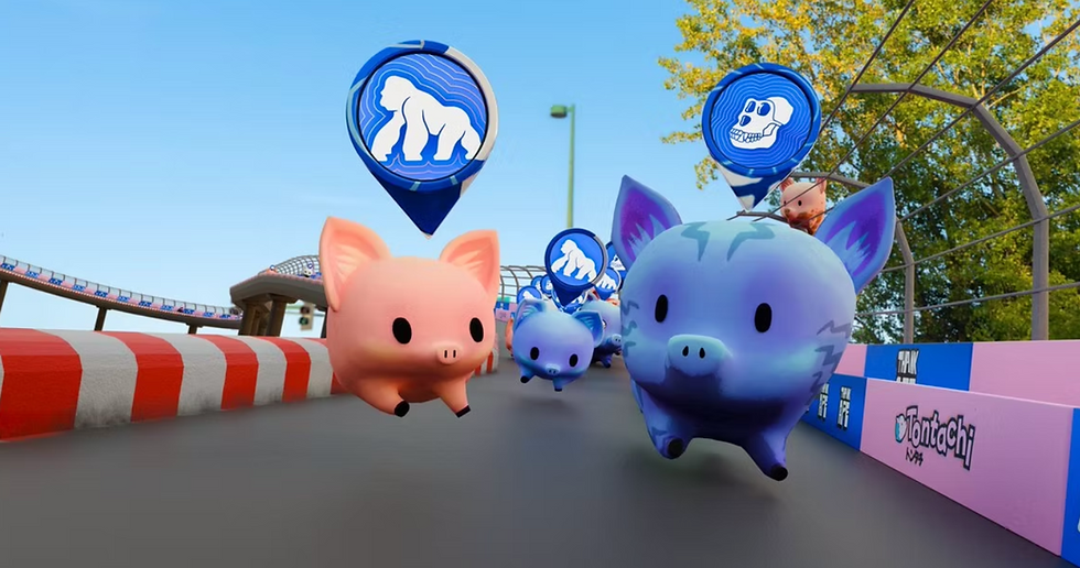 THIS LITTLE PIGGY WENT TO APECHAIN: After Winning An ApeCoin Hackathon In March, Tontachi’s Mario Kart Meets Pokémon Go Style Game Is Minting Its First NFT On Blever!