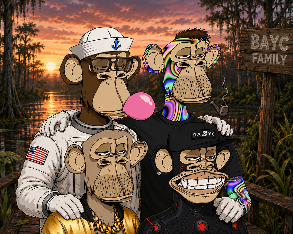 APE-ING IN IS A FAMILY AFFAIR: BAYC Member Ed Purchases A Death Bot Ape For 31 ETH After His Dad Falls In Love With It, Bringing Another Family Member To The Swamp!