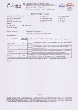 Certificate of Analysis 1