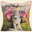 Thumbnail: Donkey with Flowers, Decorative Pillow