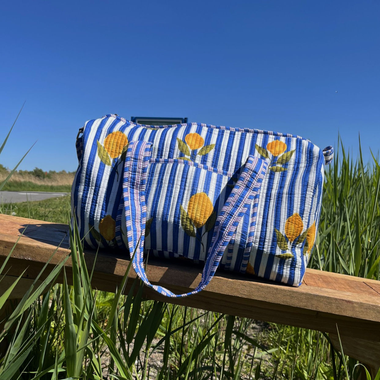 Weekendtas/Sporttas/Luiertas - Citroen blauw wit