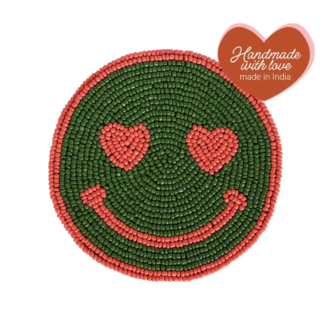 ATLITW - Onderzetter Groene Smiley Roze Ogen