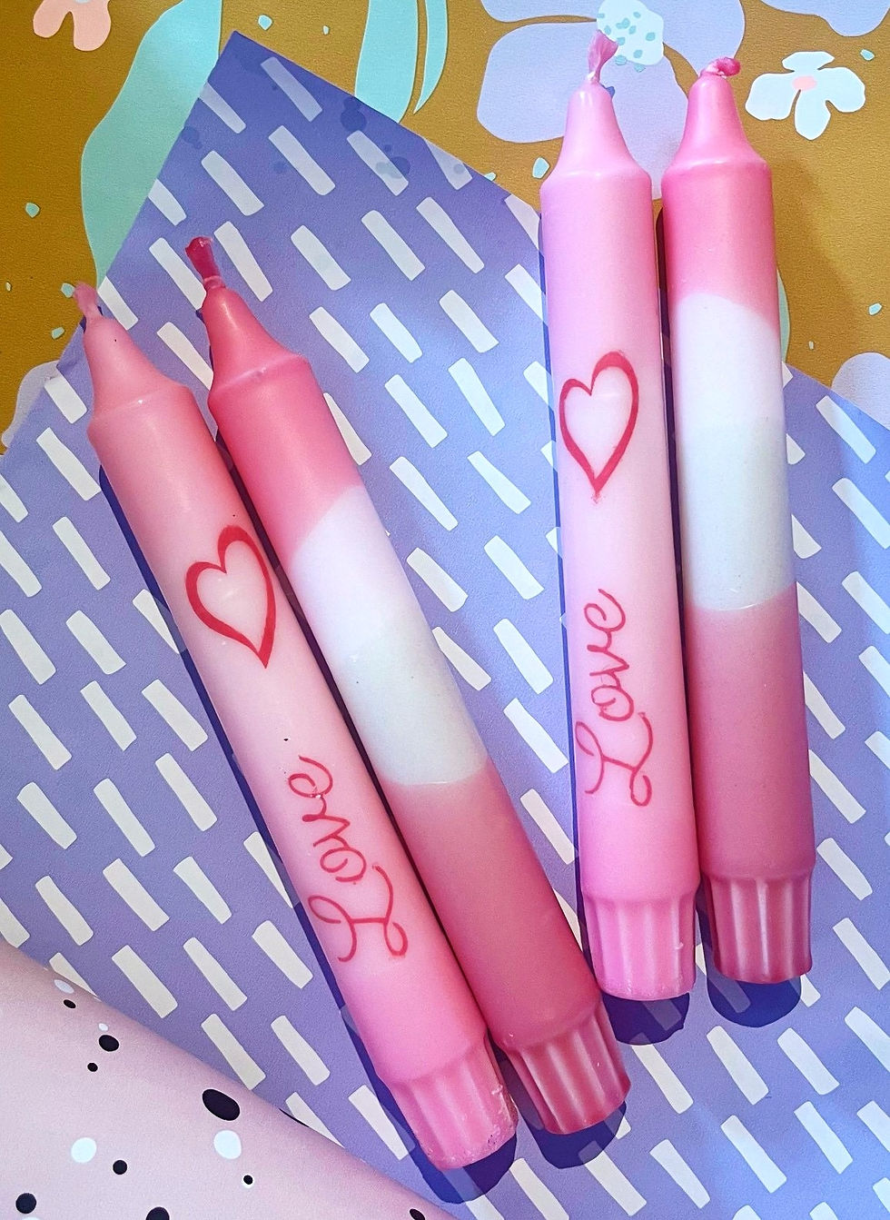 Love dinerkaarsen - set van 2