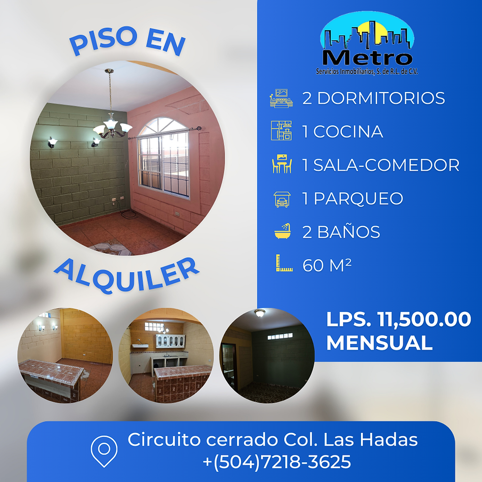 Apartamento en alquiler 2 habitaciones 2 ba帽os, Col. Las Hadas, TGU