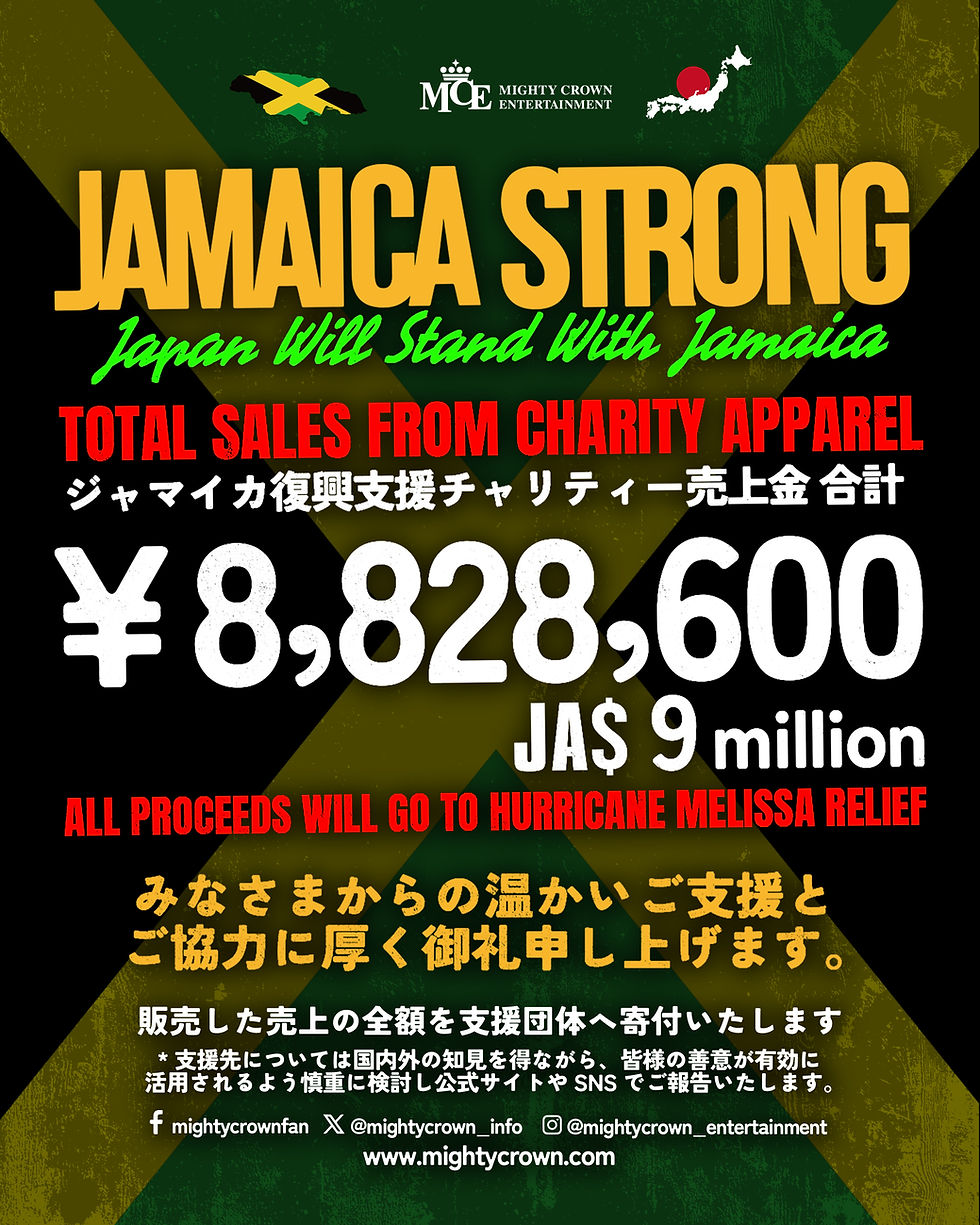 【ご報告】ジャマイカ・ハリケーン被害復興支援チャリティー売上金