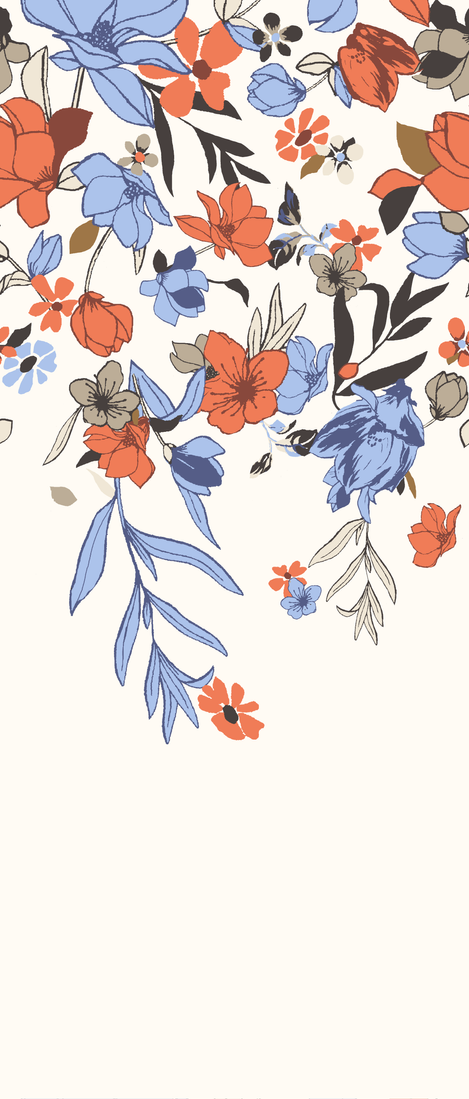 Multi colored placed floral design. Created with NedGraphics.