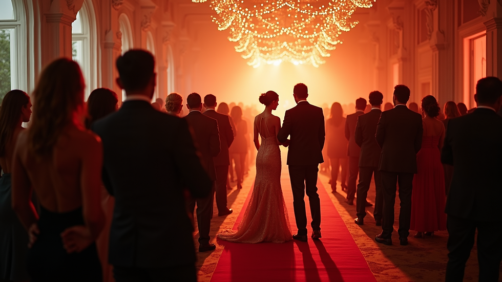 Vista de un elegante evento con invitados bien vestidos