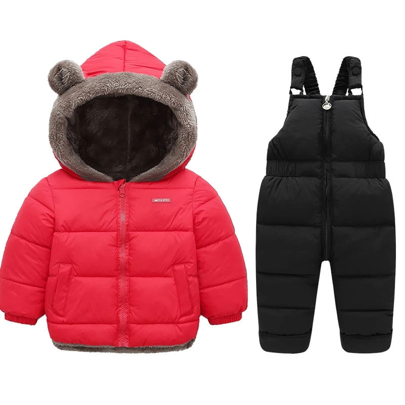 Thumbnail: Children Winter Clothing Sets Baby Lamb Fleece Coats+Down Pants 2Pcs Boys Girls 