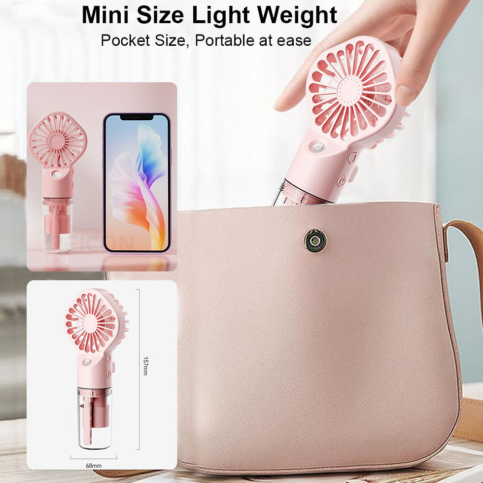 Thumbnail: Portable Handheld Spray Fan Mini Humidifier Fan 4 Speeds Powerful Wind USB Recha