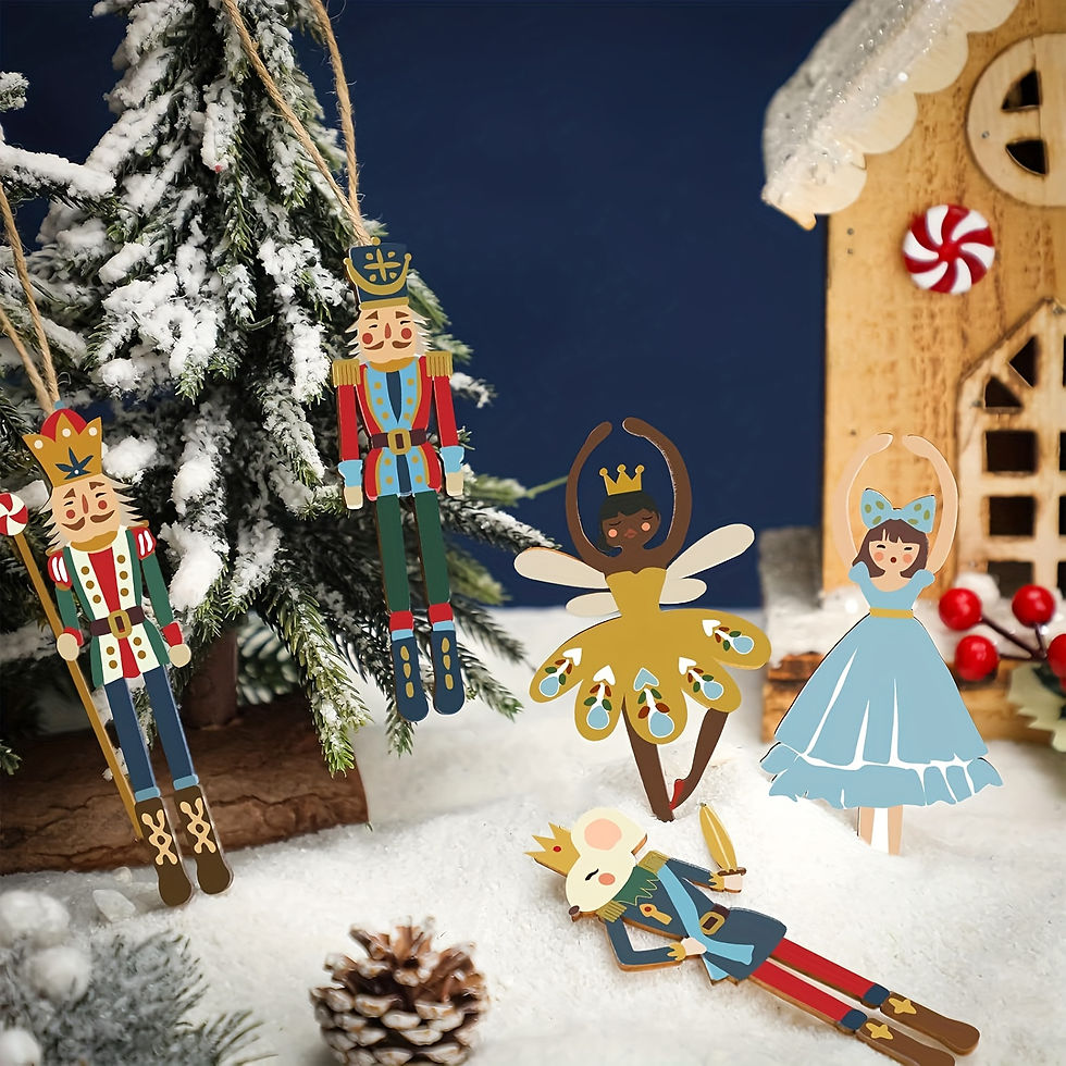 Thumbnail: Christmas Nutcracker Wooden Ornaments Xmas Tree Hanging Pendant Ballet Girl Mous