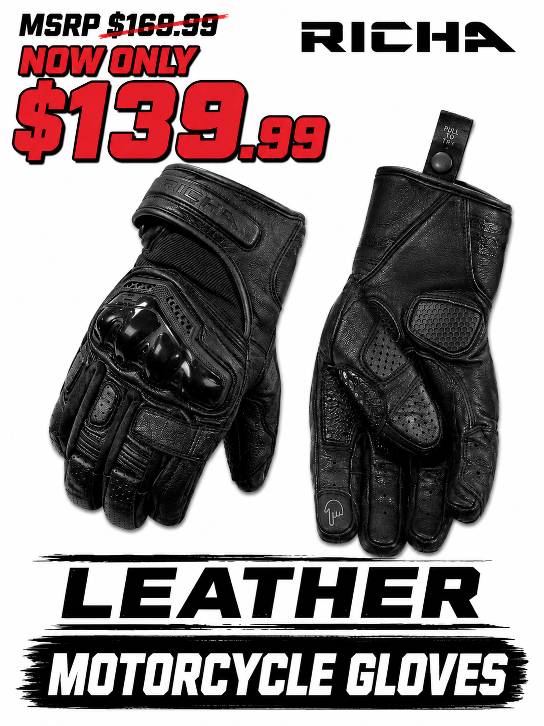 LEATHER MOTORCYCLE GLOVES