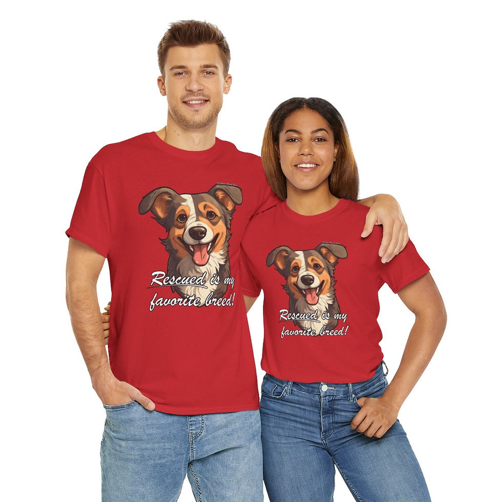 Thumbnail: "Rescued is my Favorite Breed" Unisex Heavy Cotton Tee (6/20)