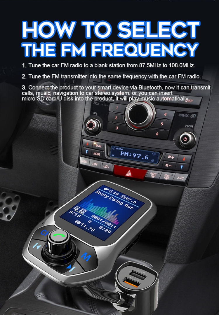 Thumbnail: T43 Multifunction Wireless Bluetooth FM Transmitter