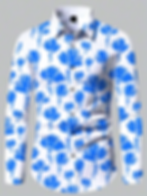 Chemise légère homme style tropical bleue – nouvelle collection vue de face