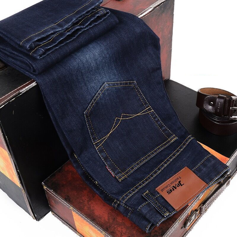 Jean Slim Extensible Décontracté pour Homme bleu foncé
