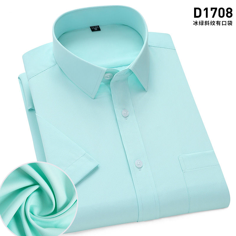 Thumbnail: Chemise d'Été Homme – Manches Courtes, Sans Repassage verte
