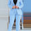 Thumbnail: Femme portant un Ensemble Deux Pièces bleu ciel