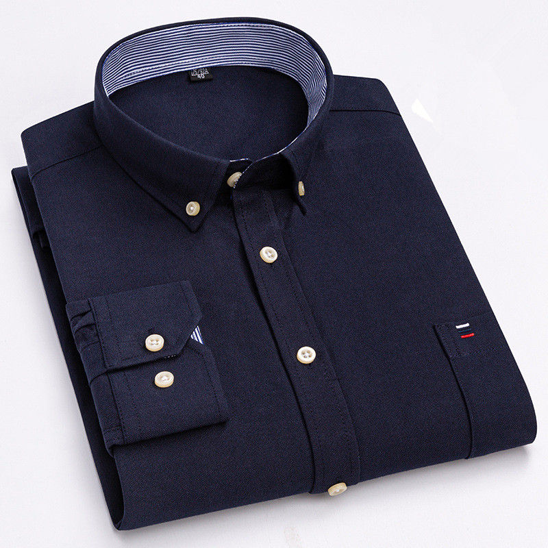 Thumbnail: Chemise Homme Oxford Classiques – Manches Longues noire Confort & Élégance 100% Coton vue de face