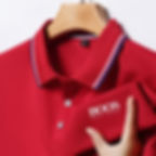 Polo Brodé à Manches Courtes pour Homme rouge
