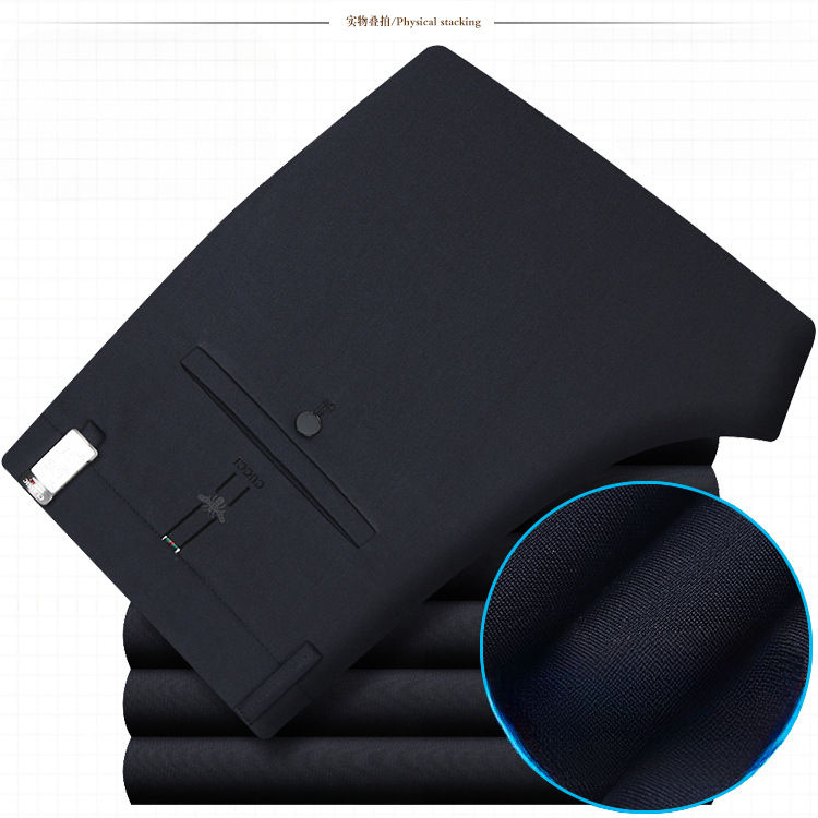 Thumbnail: Pile de Pantalons habillés extensibles pour homme à porter avec chemise vue de face 14