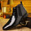 Miniature : Chaussures en Cuir Haut de Gamme pour Hommes noire