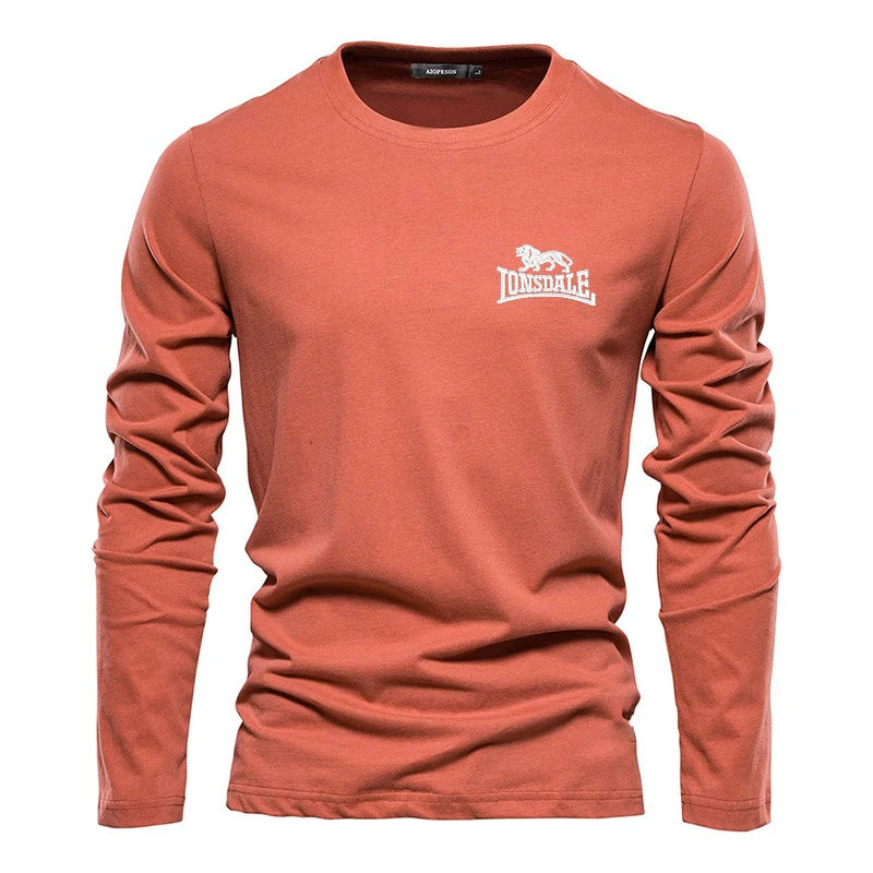 Miniature : T-shirt à manches longues en coton pour homme orange