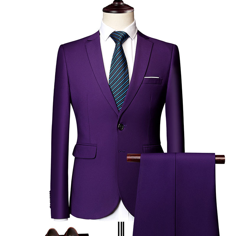 Miniature : Costume mariage décontracté homme move + chemise blanche + cravate vue face complète
