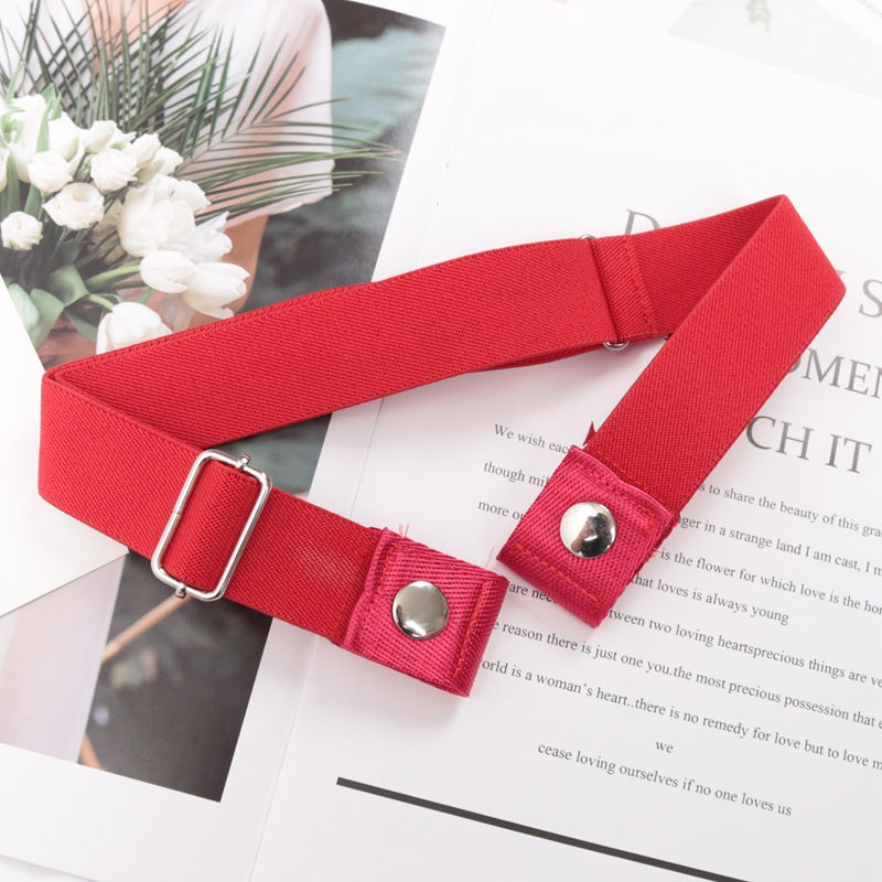 Thumbnail: Ceinture Sans Boucle pour Femme rouge