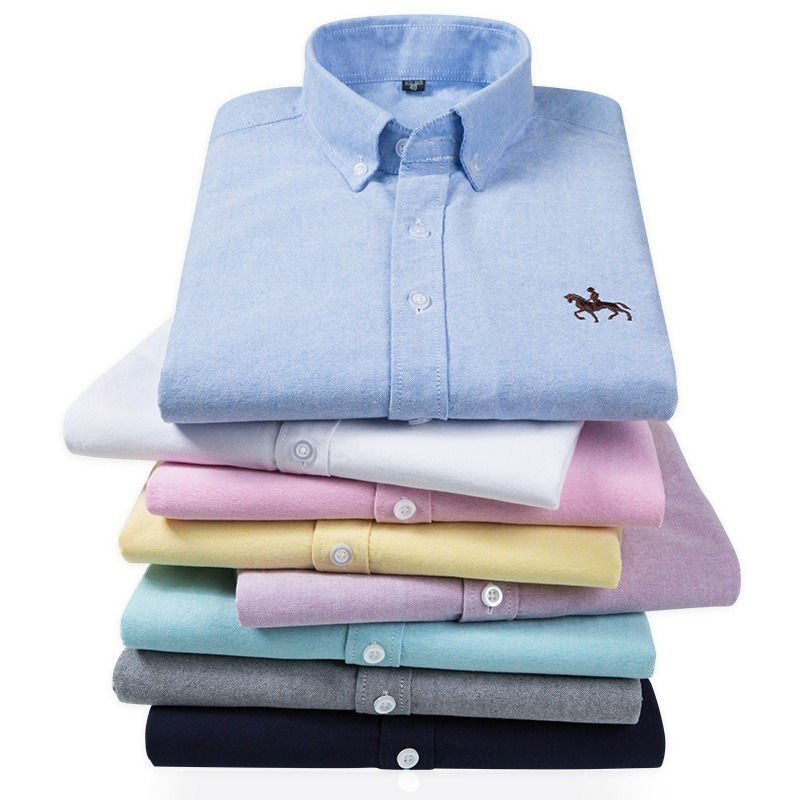 Pile de 8 Chemises Oxford Homme 100 % Coton à manches longues