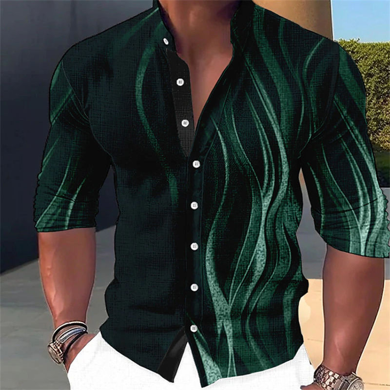 Thumbnail: Homme portant une Chemise Homme Décontractée Grande Taille – Manches Longues, Légère vue de face 16