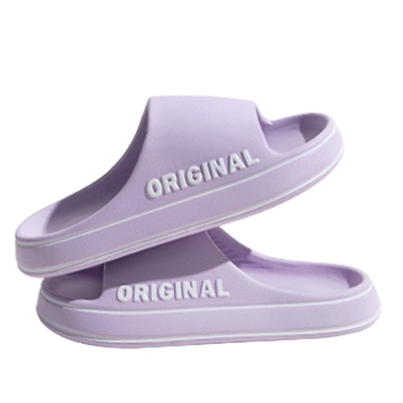 Thumbnail: Chaussons de plage unisexe, semelle épaisse, couleur unie - confort pour vos pieds cet été move
