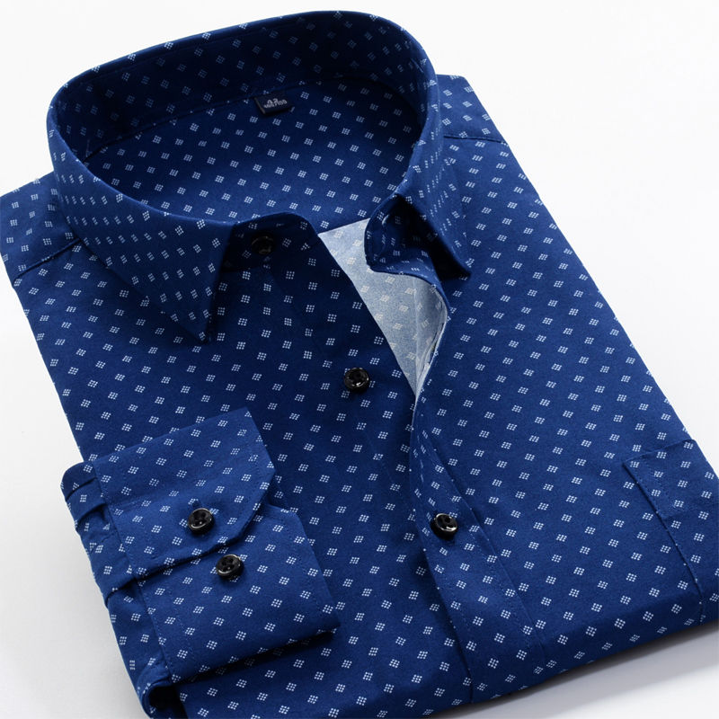 Thumbnail: Chemise fleurie à manches longues décontractée pour hommes – Grandes tailles jusqu’au 10XL pliée 9