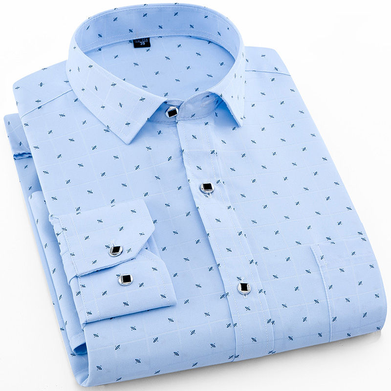 Chemise à Carreaux Homme - Manches Longues Coupe ajustée bleue