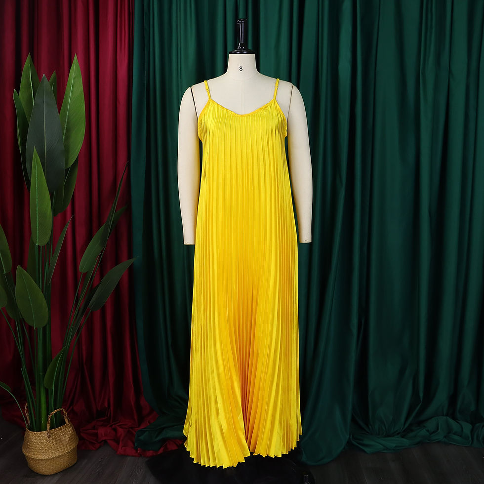 Thumbnail: Robe longue plissée été femme, coupe trapèze, modèle D8571-A1 2