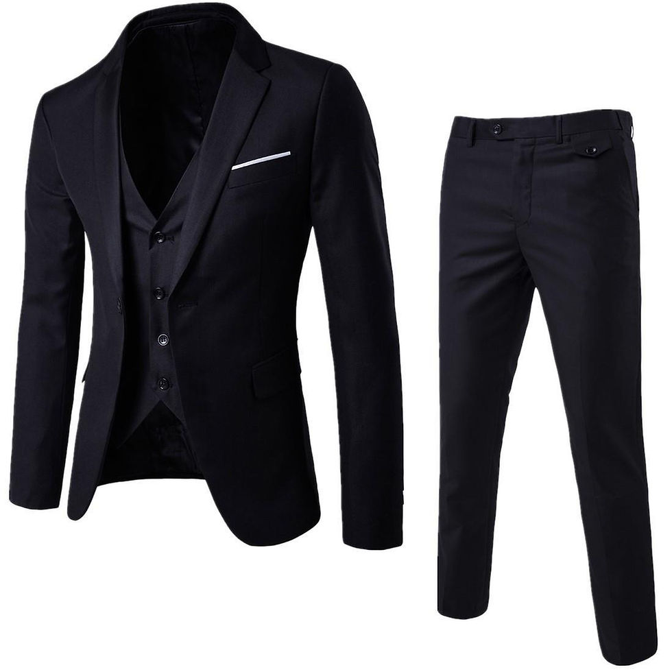 Miniature : Costume Décontracté d’Affaires 3 Pièces pour Homme noir