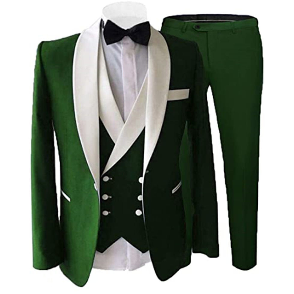 Thumbnail: Costume pour hommes vert vue de face