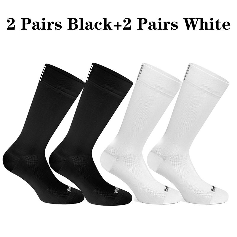 Miniature : Lot de 4 Paires de Chaussettes de Cyclisme Homme 2 noires + 2 blanches