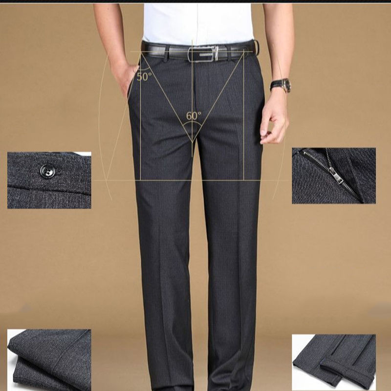 Homme portant un Pantalon de Costume Classique gris foncé