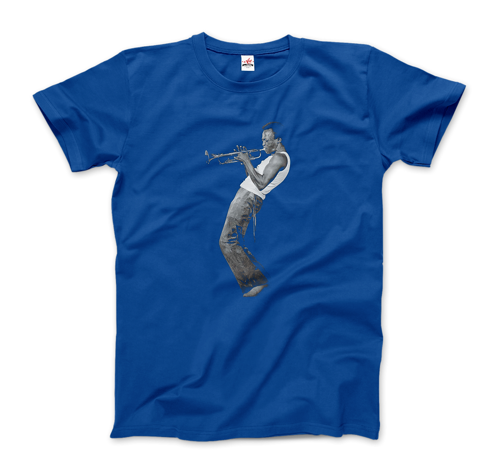 Miniature : T-shirt Miles Davis bleu 2 vue de face