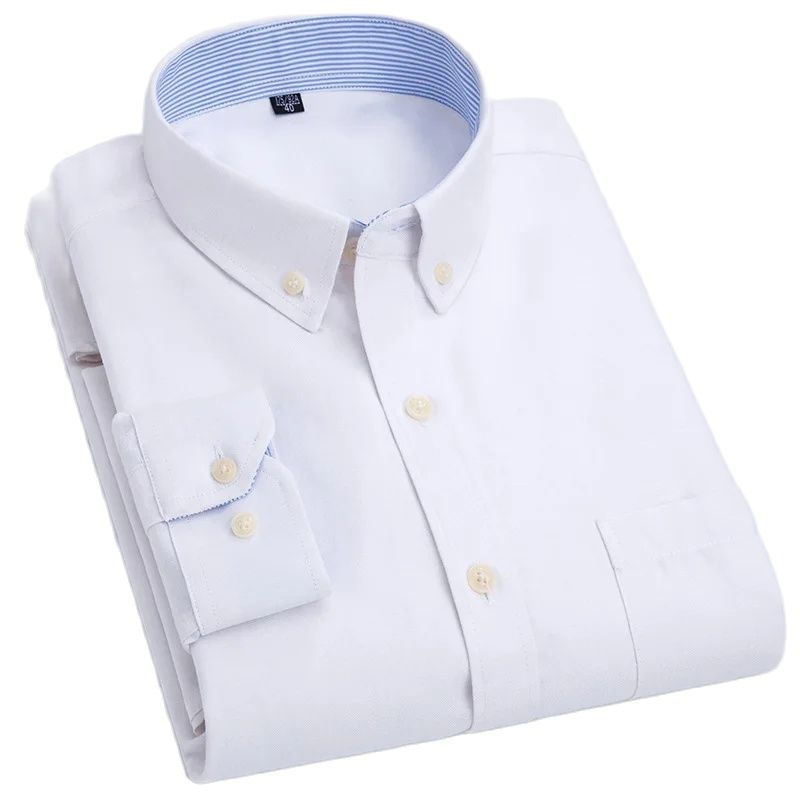 Miniature : Chemise Homme Manches Longues Oxford Slim blanche