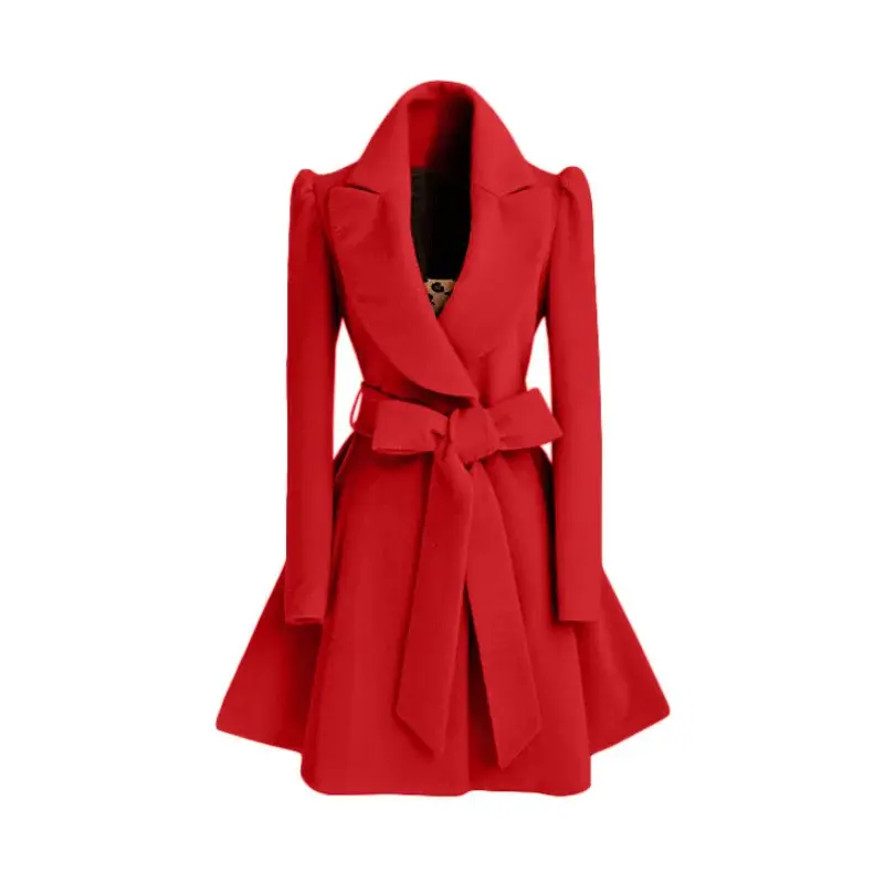 Thumbnail: Manteau d'hiver pour dames rouge vue de face