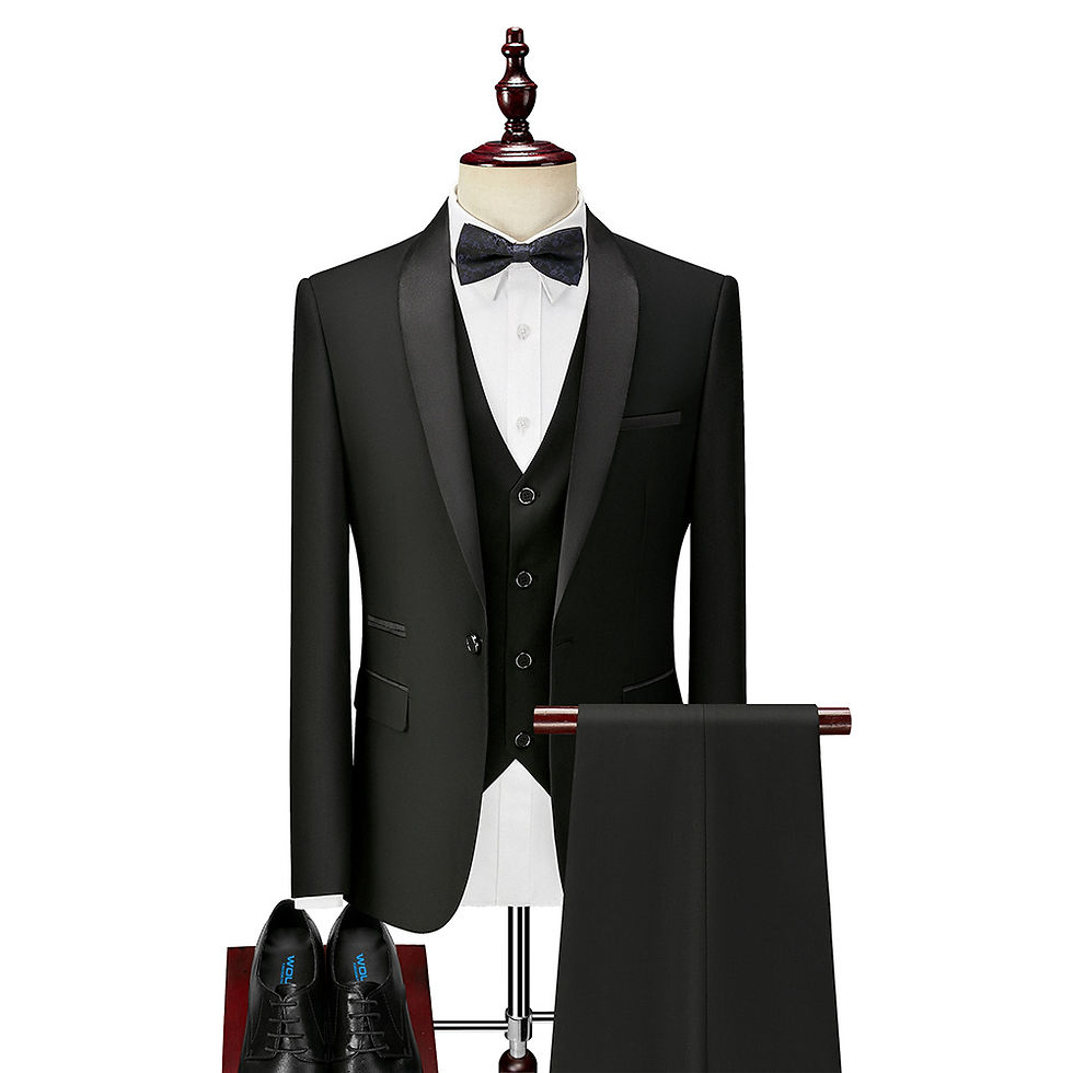 Miniature : costume homme noir + 1 paire de chaussure noire vue de face