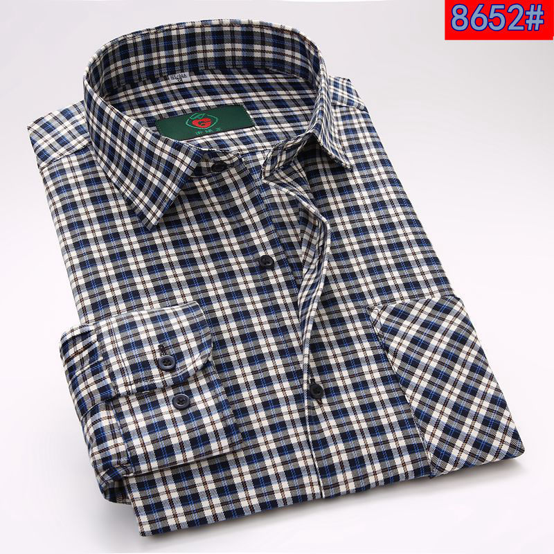 Miniature : Chemise carreaux à Manches Longues pour Homme – Grande Taille et Style Décontracté pliée