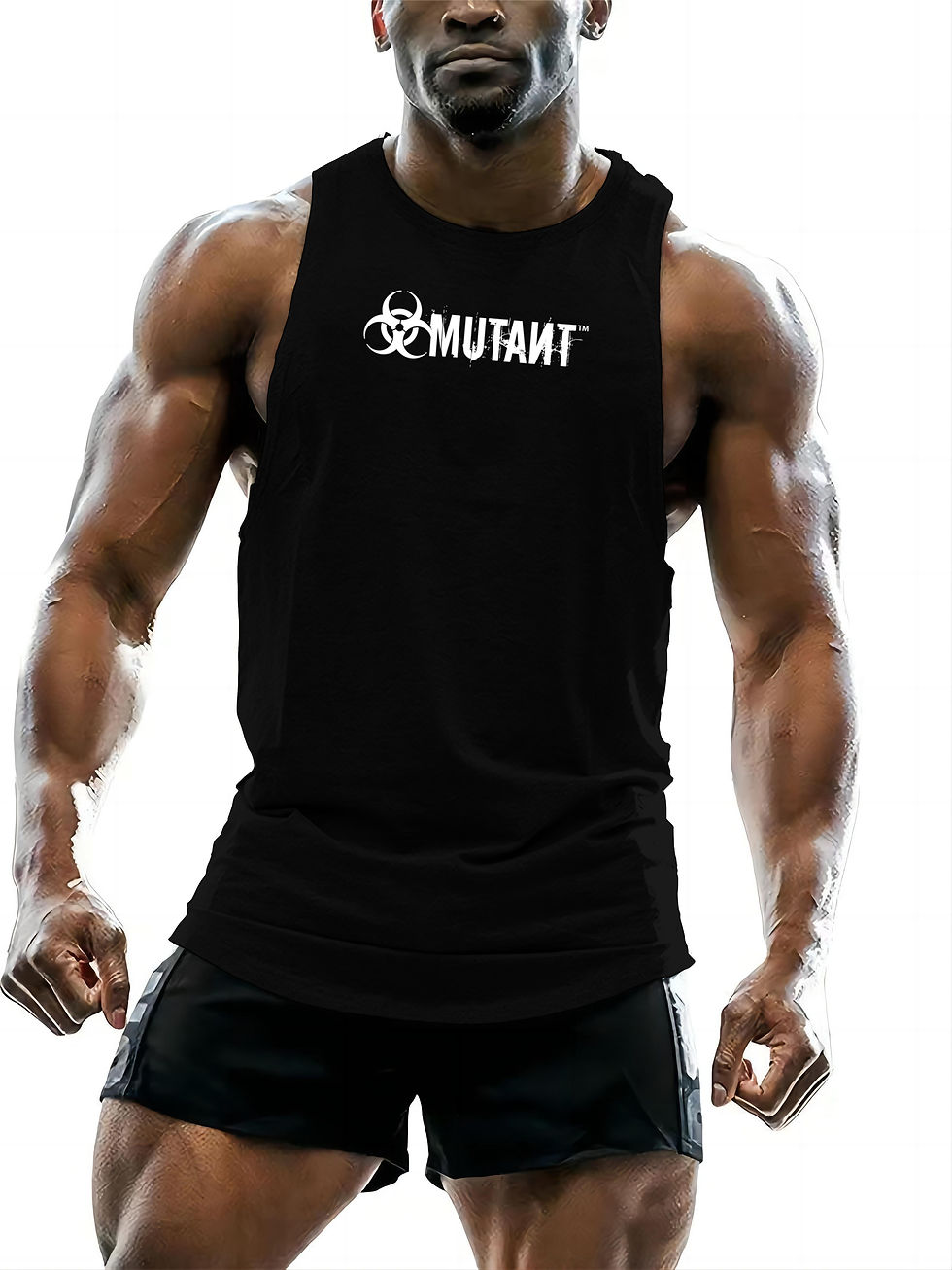 Miniature : Homme portant un Débardeur pour Homme Imprimé Amusant  noir 2