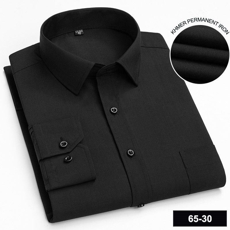 Thumbnail: Chemise à manches longues pour homme noire 2