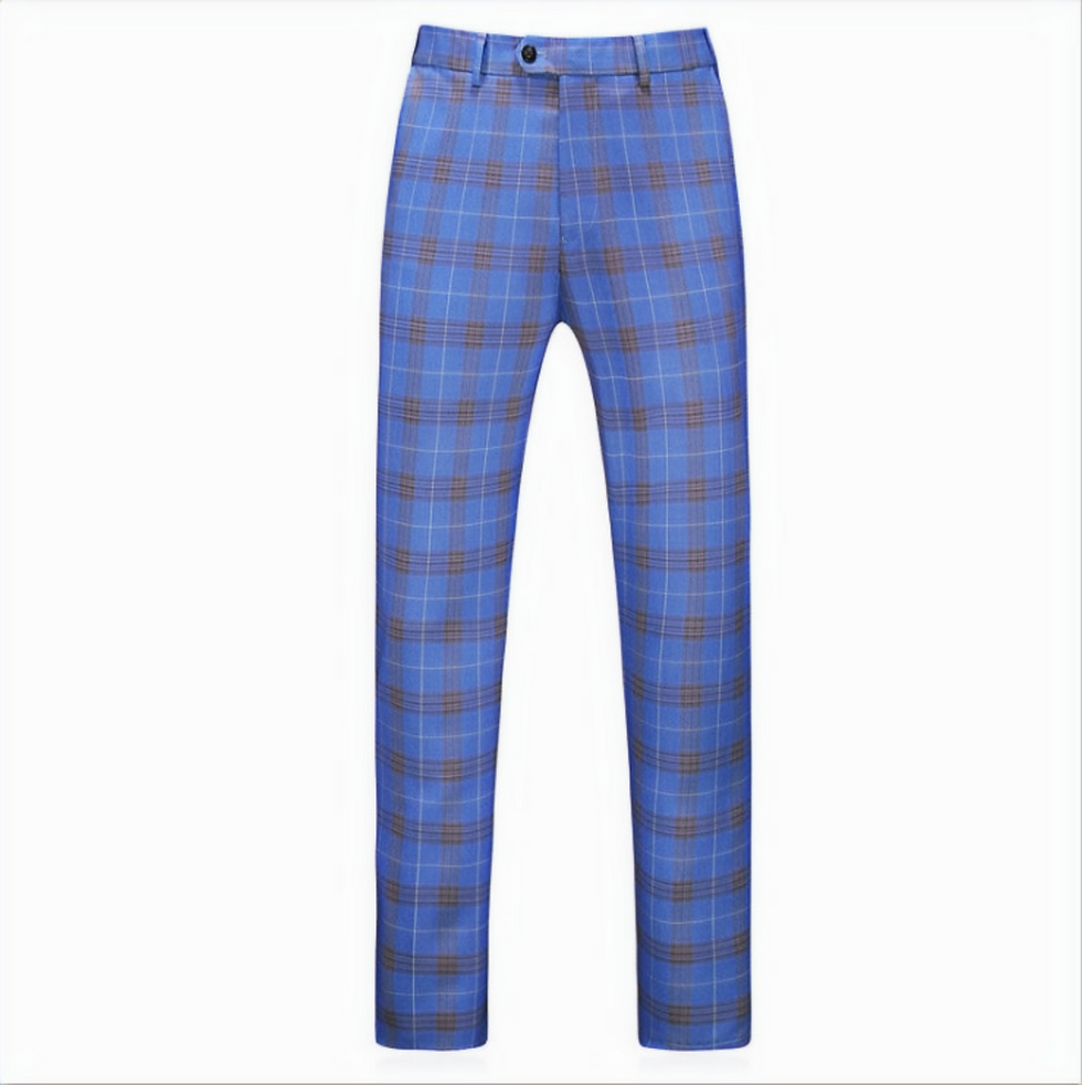 Pantalon chino à carreaux, vue de face