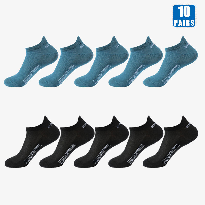 Miniature : Lot de 10 paires de chaussettes courtes pour homme 5bleues+5noires